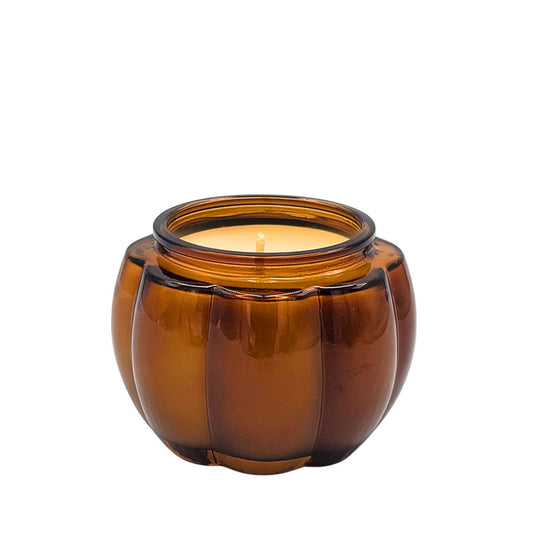 Amber Glass Pumpkin Candle