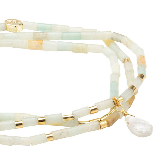 Teardrop Stone Wrap Bracelet | Amazonite
