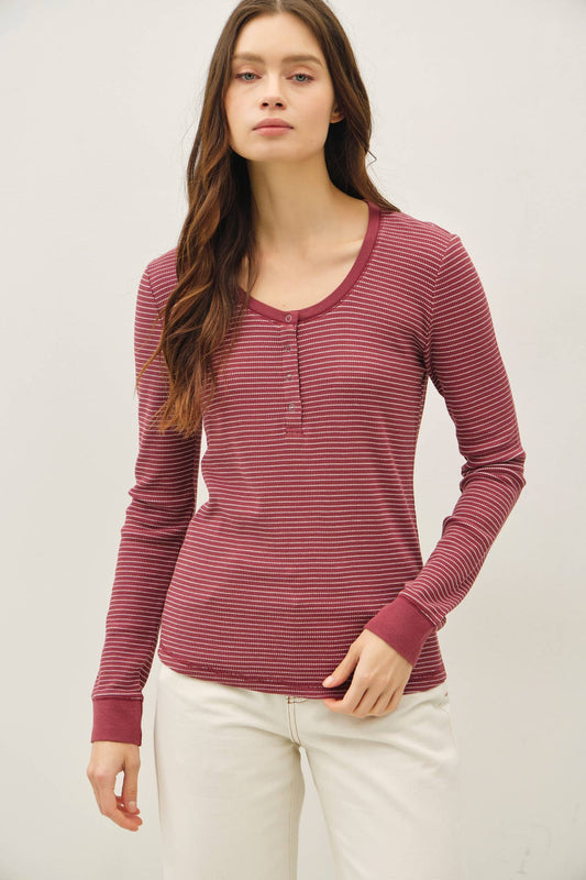Snap Button Henley - 2 COLORS