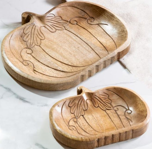 Wood Pumpkin Tray