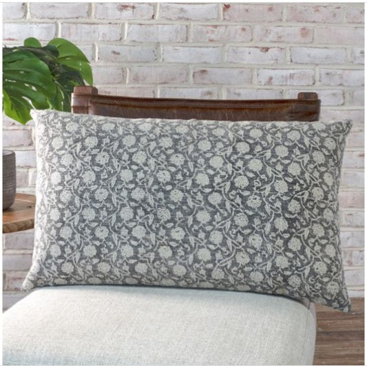 Slate Floral Pillow