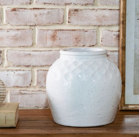 White Ceramic Honeycomb Vase
