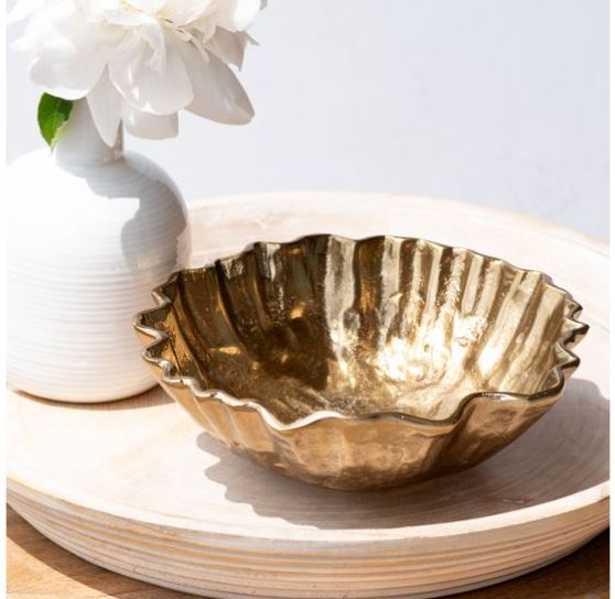 Brass Ruffle Bowl