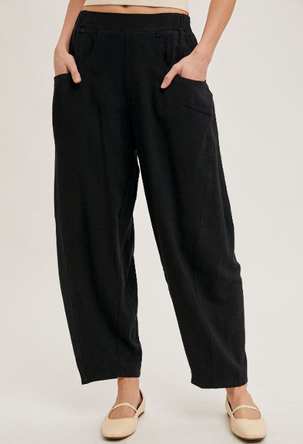 Linen Barrel Pants