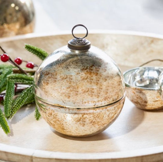 Gold Glass Ornament Jar