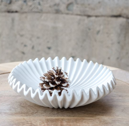 Pleated White Dish