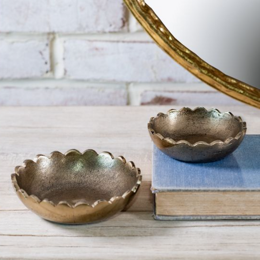 Gold Scalloped Bowl