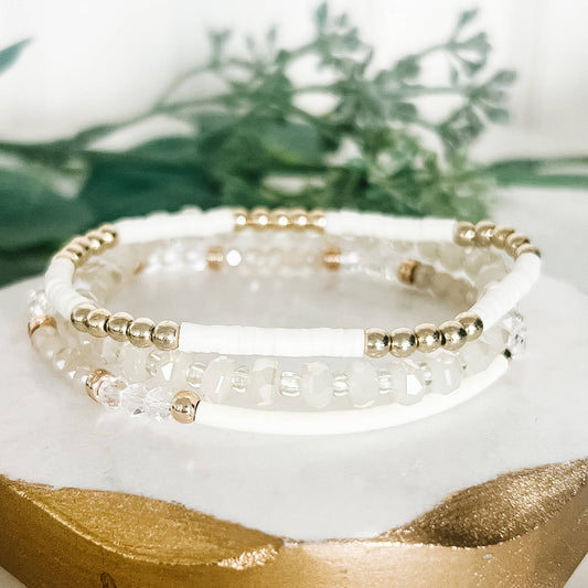 White Bracelet Stack