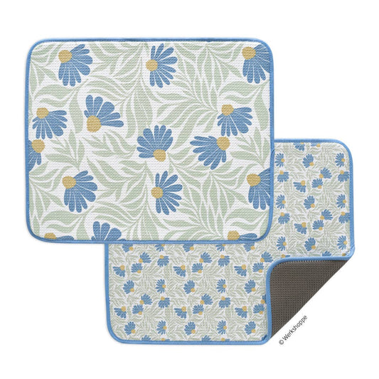 S/2 Dish Drying Mats | Blue Coneflower