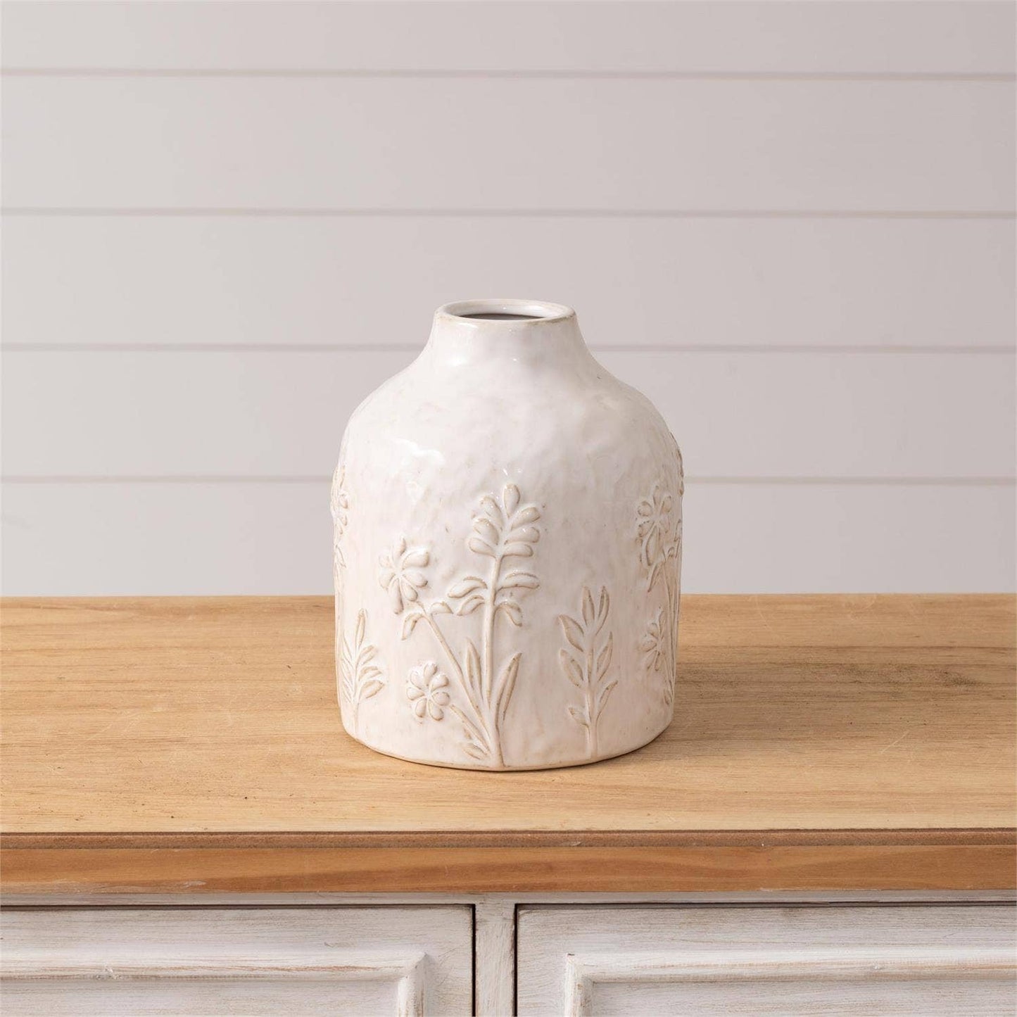 Stoneware Botanical Vase