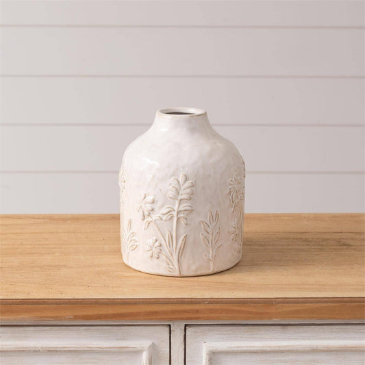 Stoneware Botanical Vase