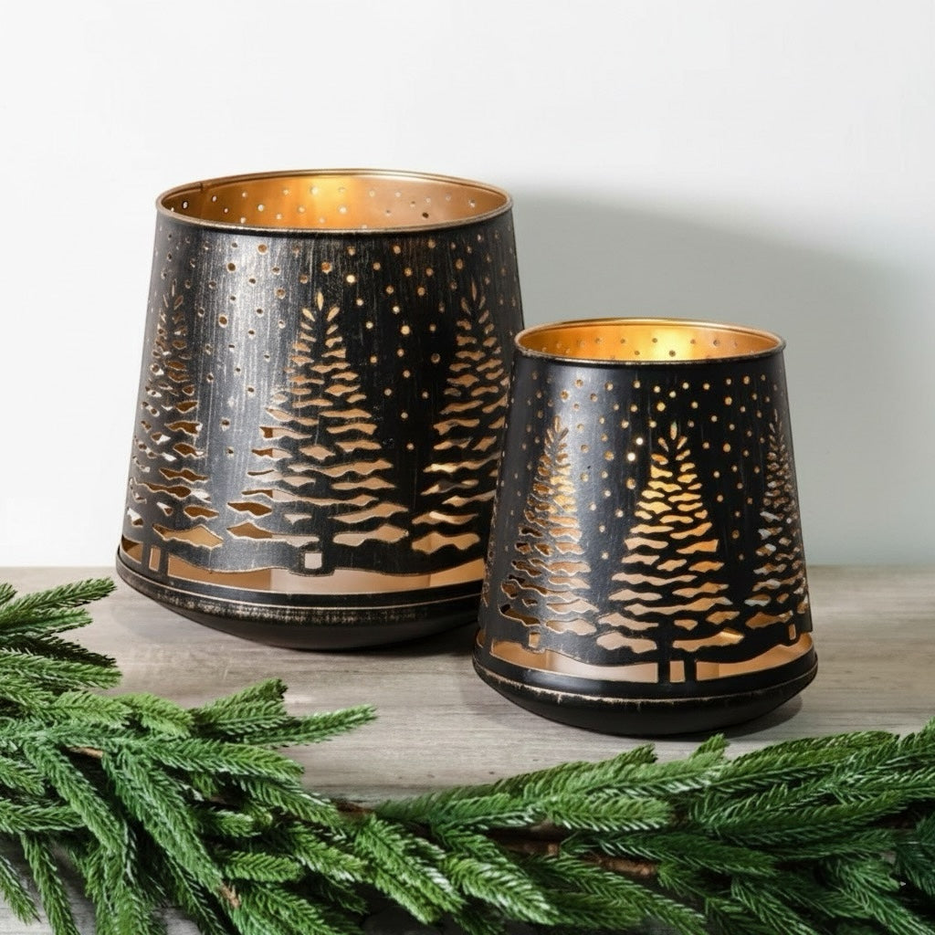 Black Metal Tree Lantern