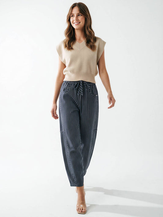 Navy Pinstripe Pants