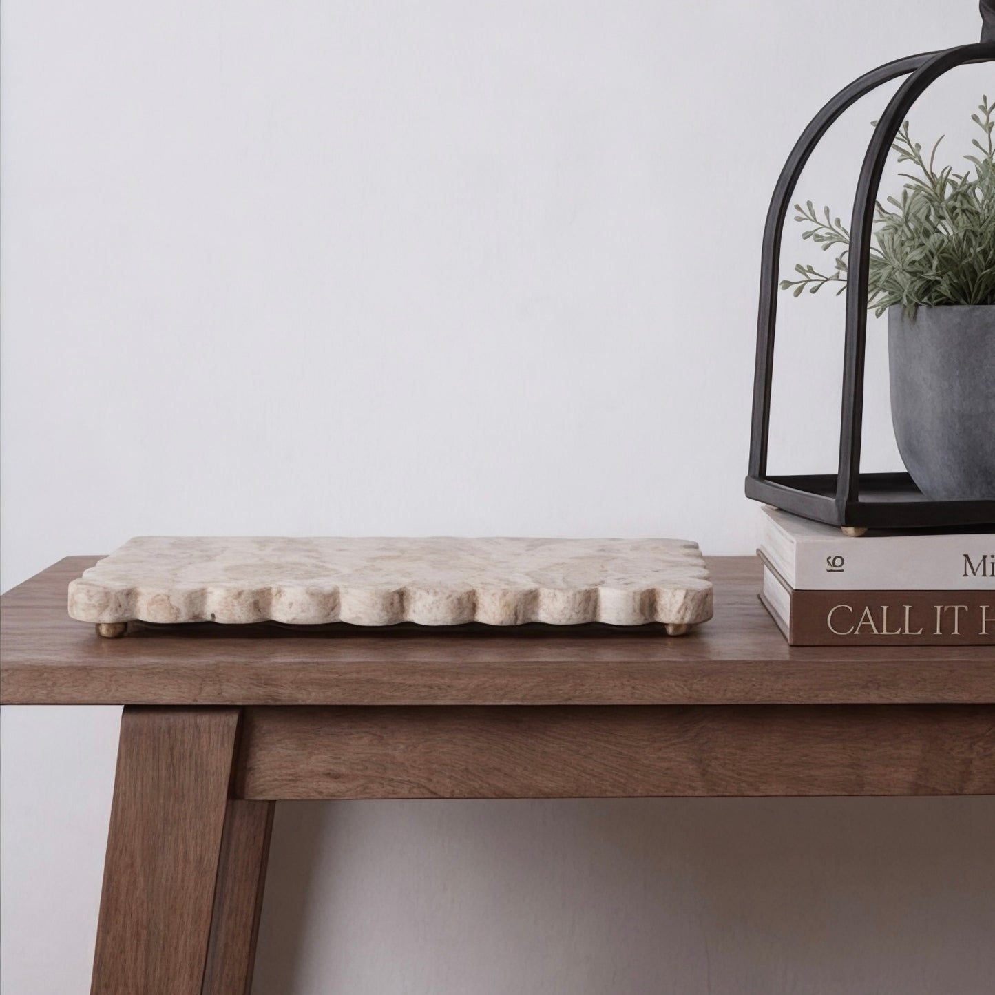 Scalloped Marble Tray