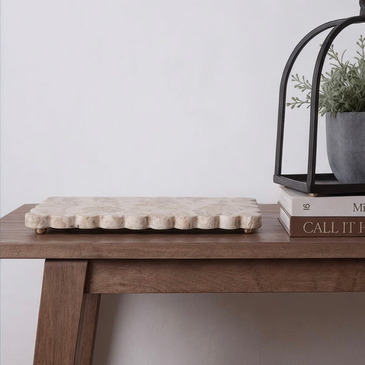 Scalloped Marble Tray