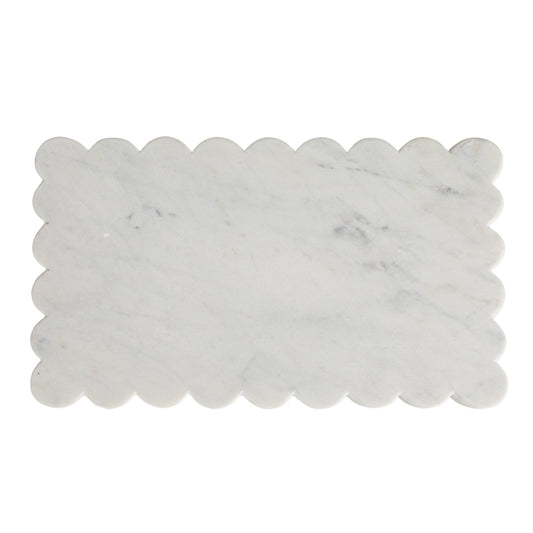 White Marble Scalloped Board