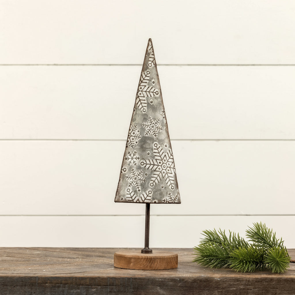 Snowflake Stamped Metal Tree