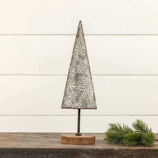 Snowflake Stamped Metal Tree