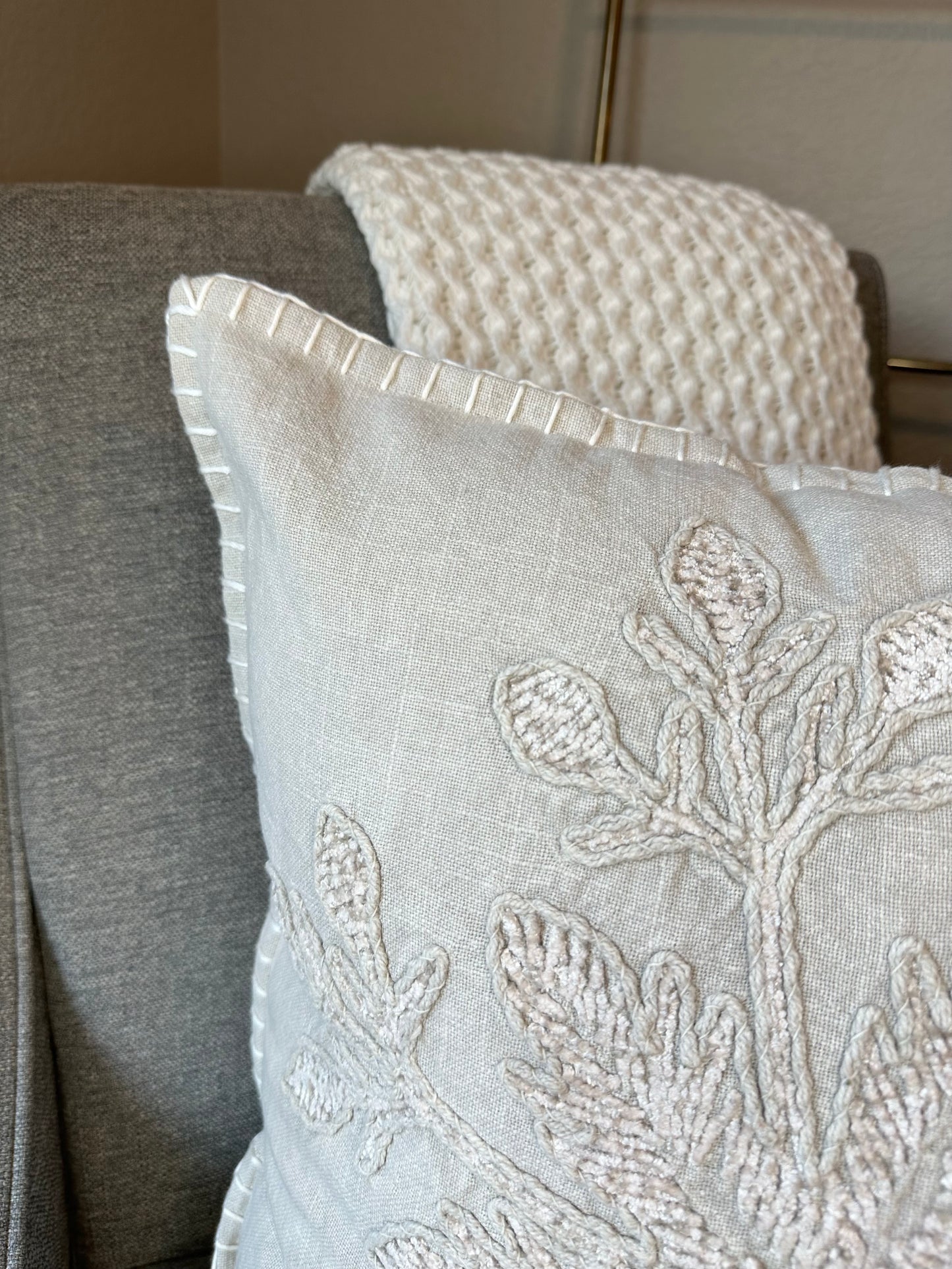 Beige Snowflake Pillow