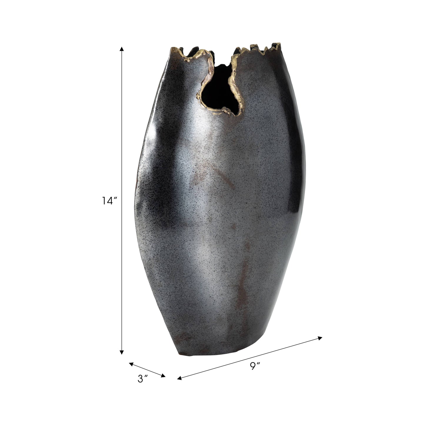 Tall Black Metal Vase