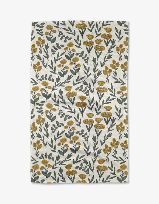 Geometry Charolette Yellow Tea Towel