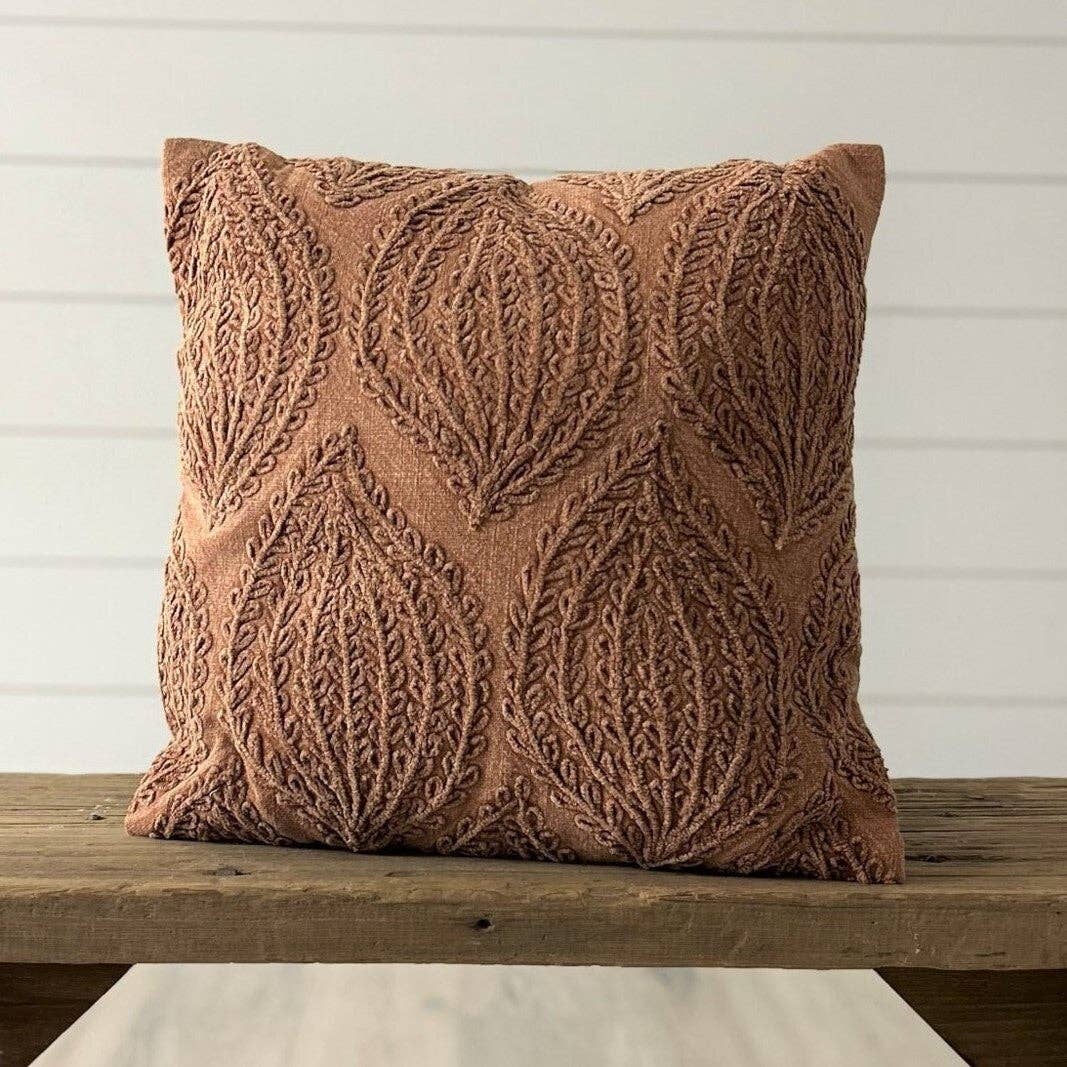 Terracotta Leaf Pillow