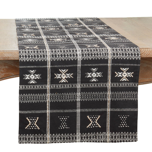 Mudcloth Embroidered Runner