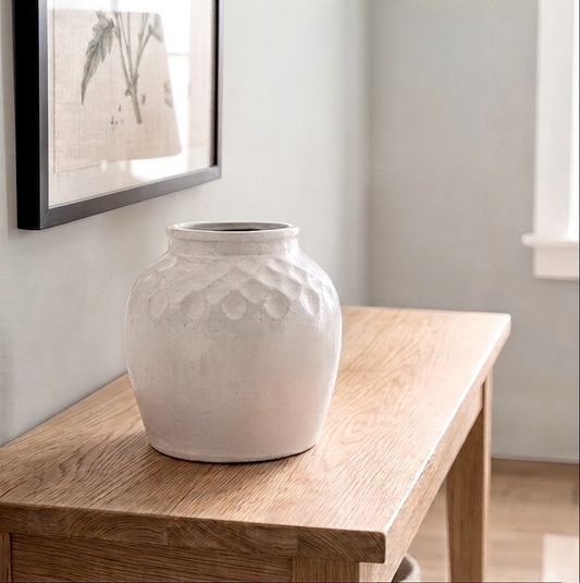 White Ceramic Honeycomb Vase