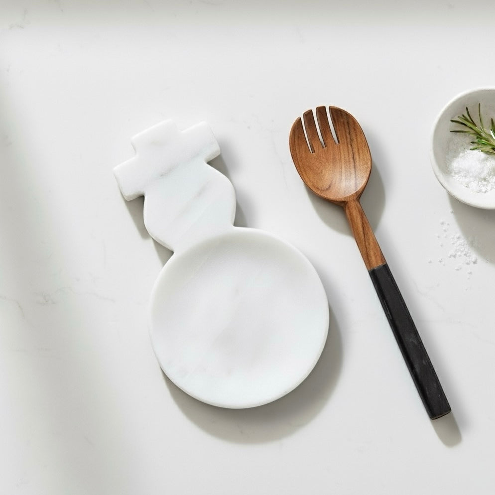Marble Snowman Spoon Rest
