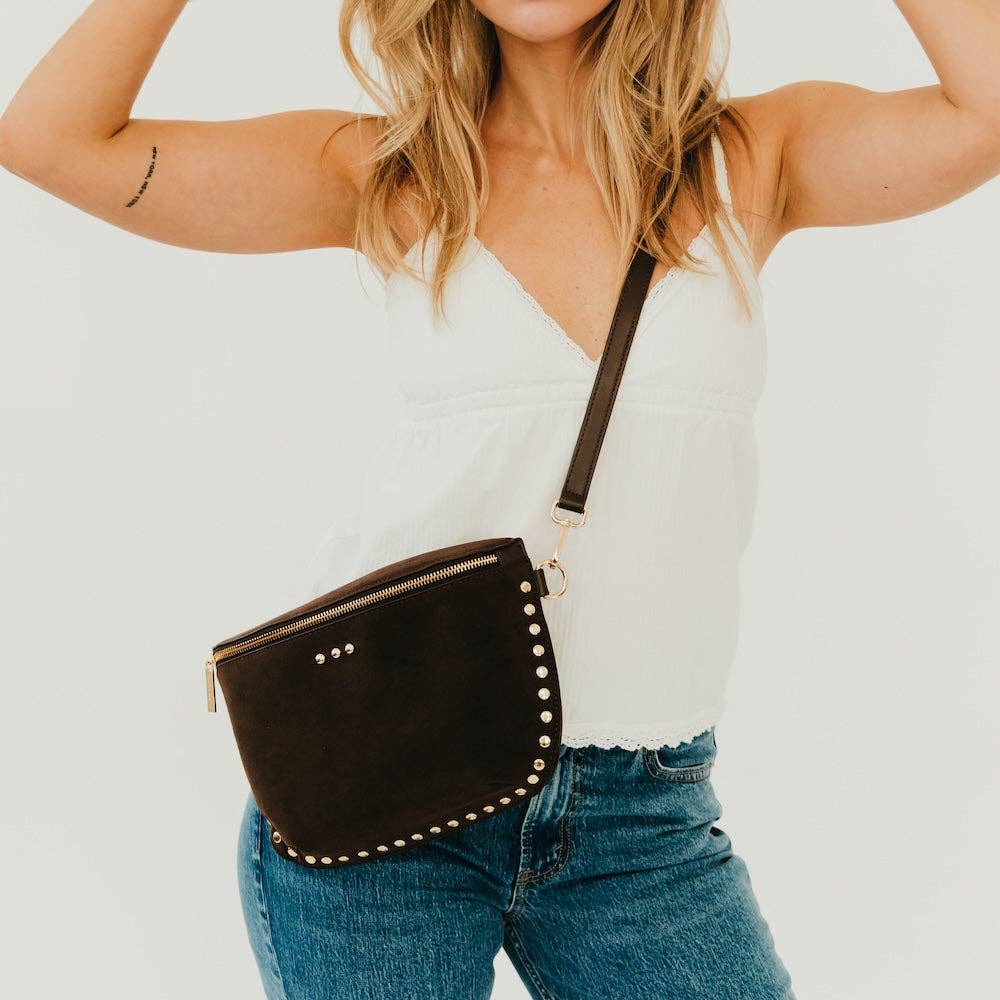 Studded Suede Crossbody