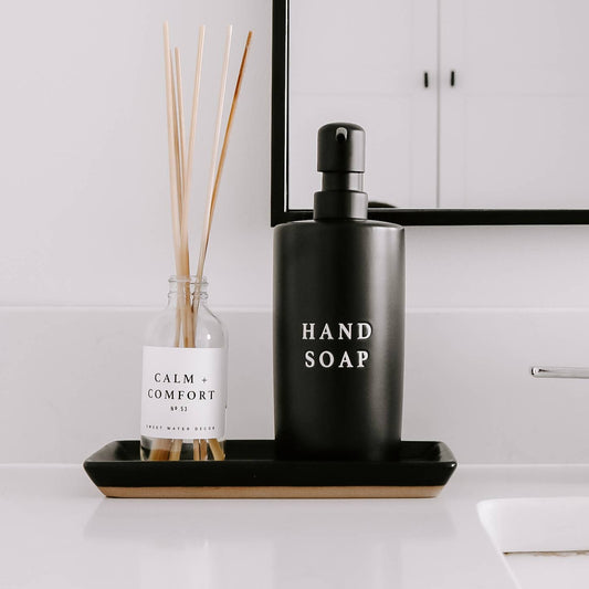 Black Stoneware Soap Pump