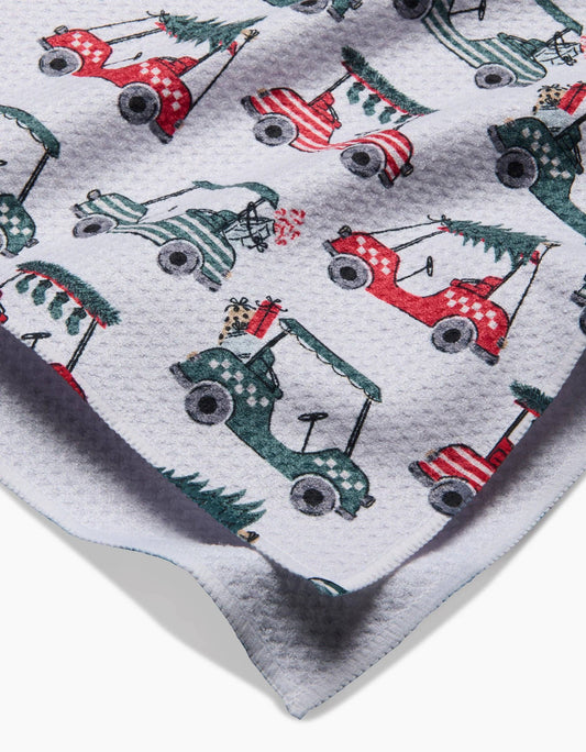 Geometry Holiday Golf Tea Towel
