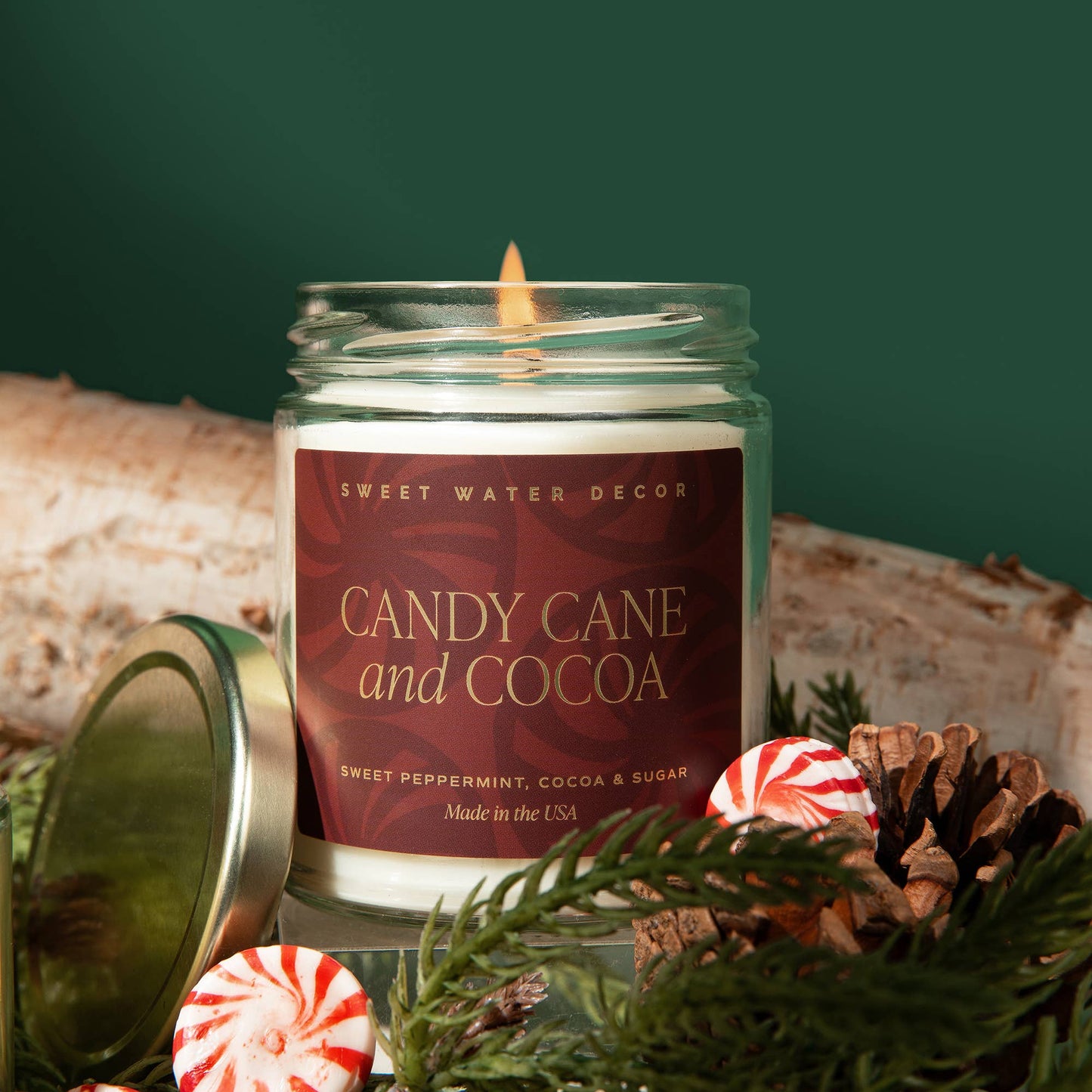 Candy Cane + Cocoa Soy Candle