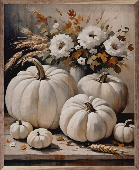 White Pumpkins Print