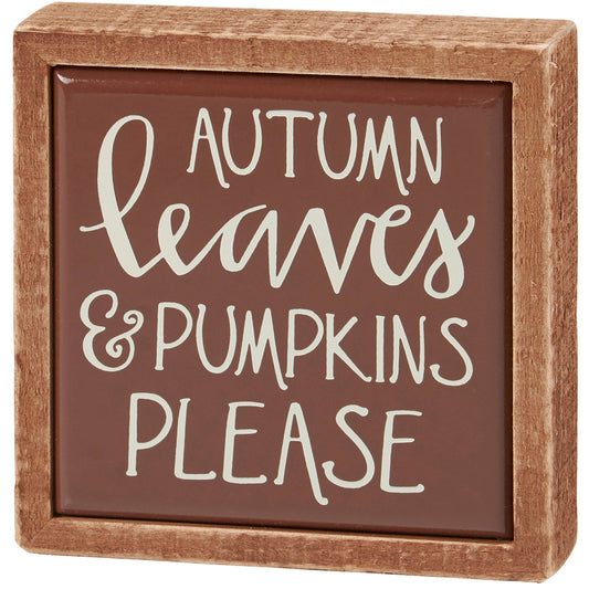 Autumn Leaves Box Sign