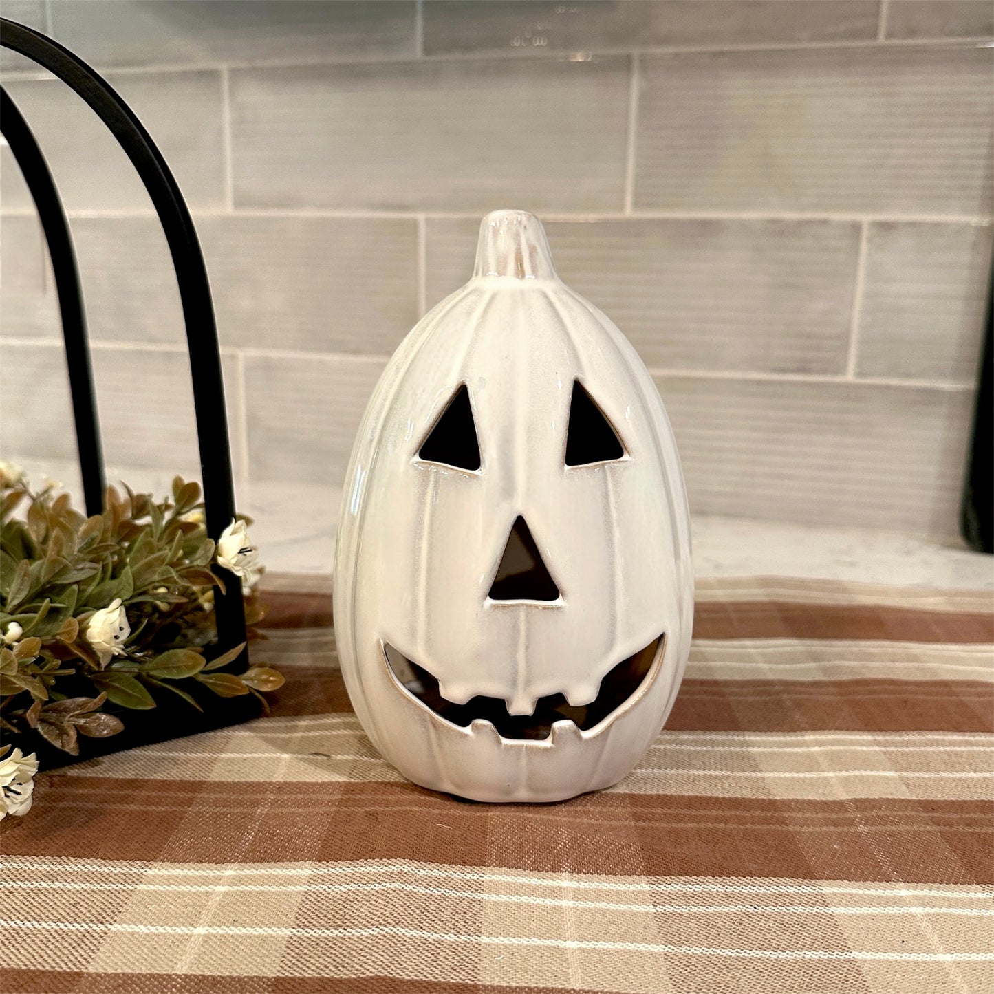 Tall Ceramic Jack-O-Lantern