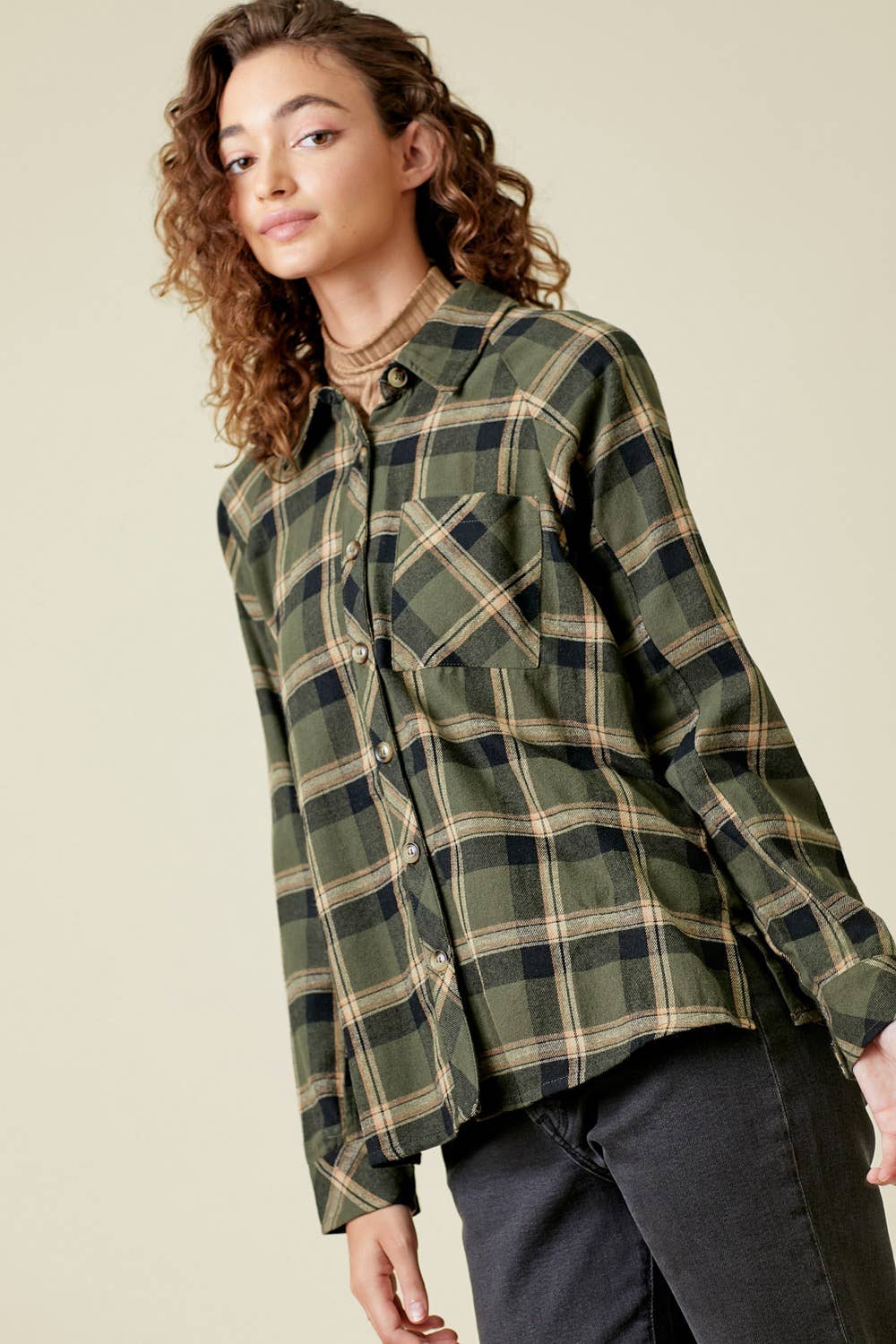 Rolly Plaid Top