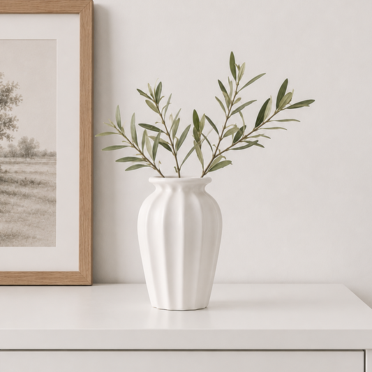 Shiloh White Ceramic Vase