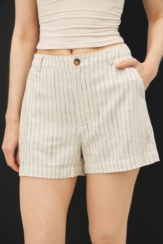 Linen Stripe Shorts