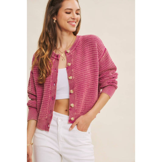 Fawn Button Cardigan