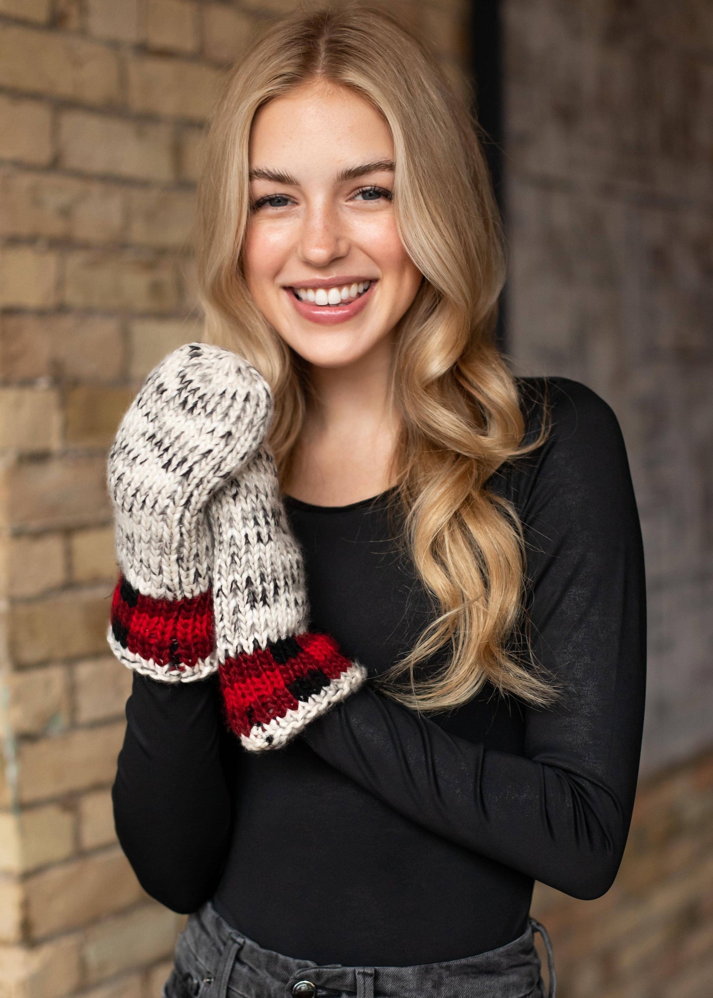 Gray Heather Knit Mittens