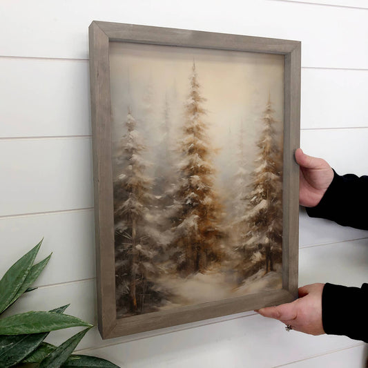 Winter Pine Trees Print