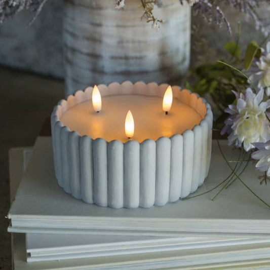 3 Wick LED Cement Candle