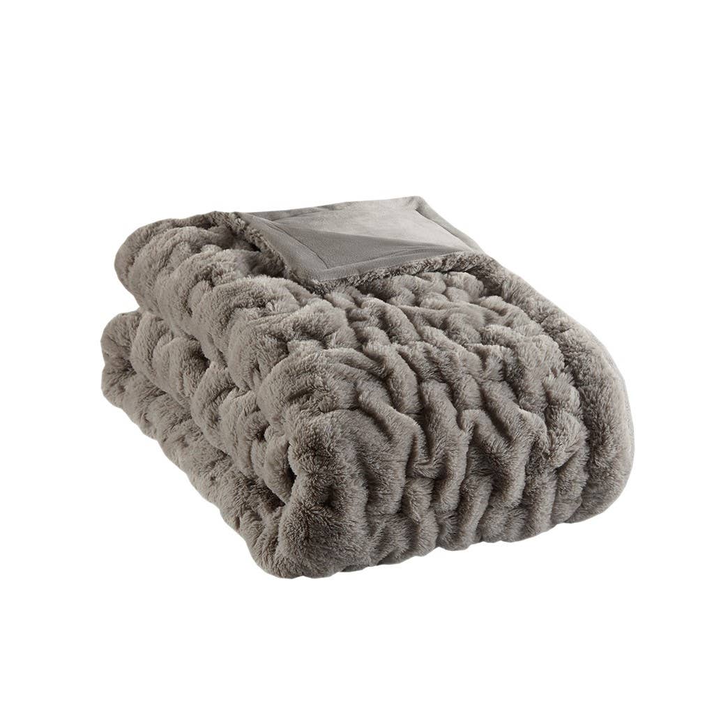 Gray Plush Throw