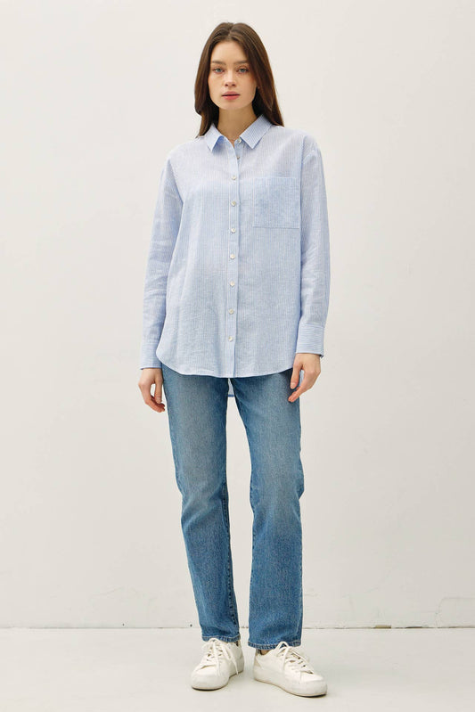 Pinstripe Button Up Shirt