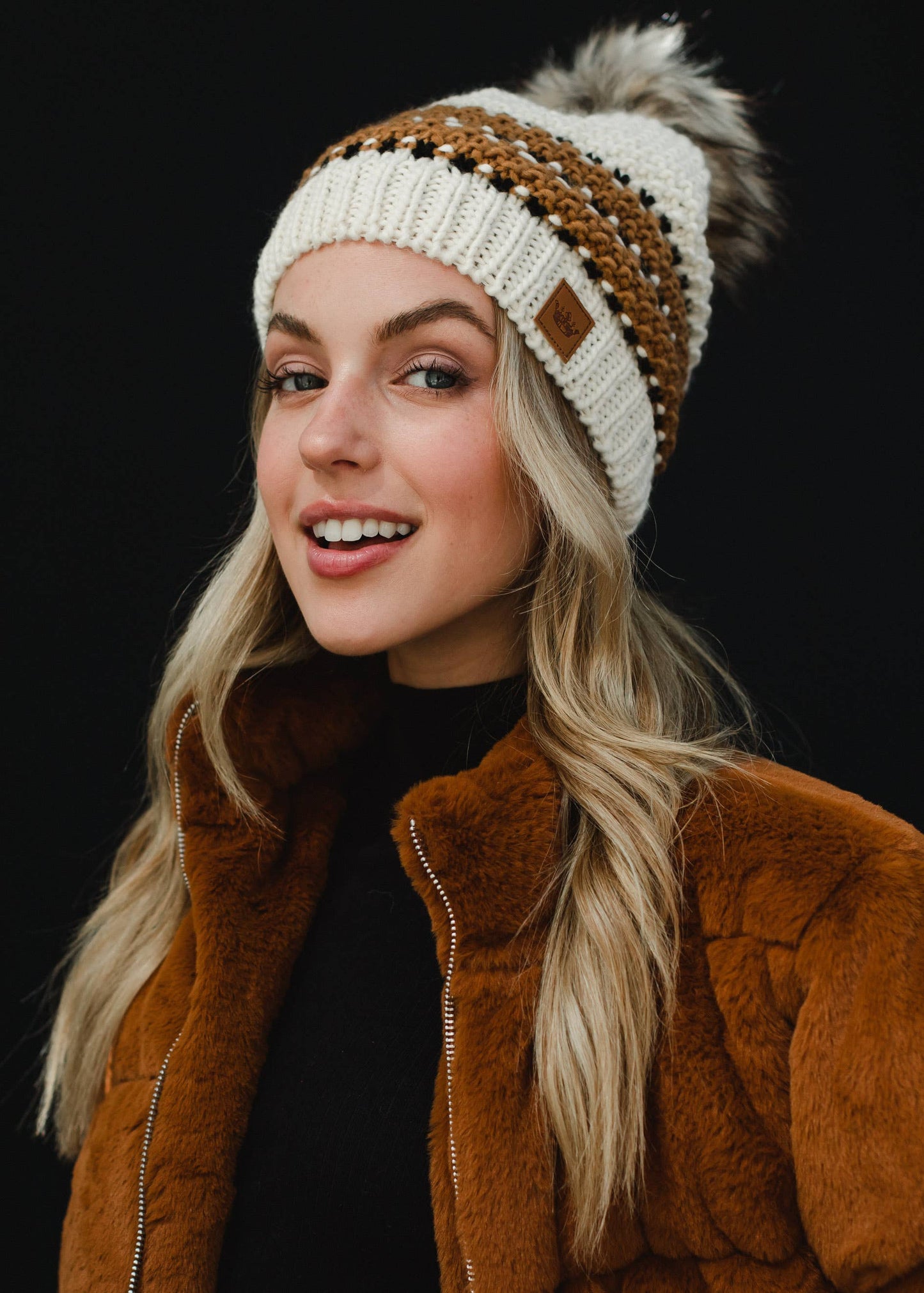Cream and Mustard Stripe Hat