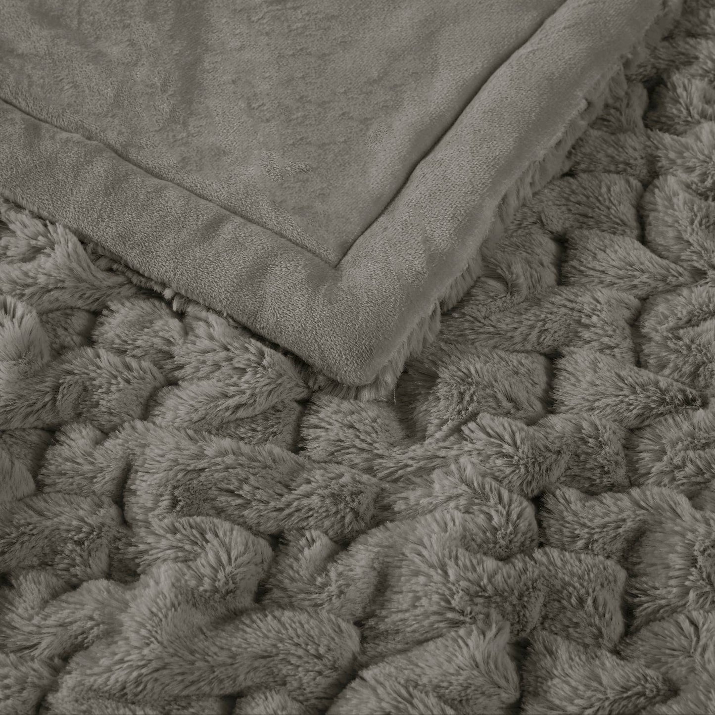 Gray Plush Throw
