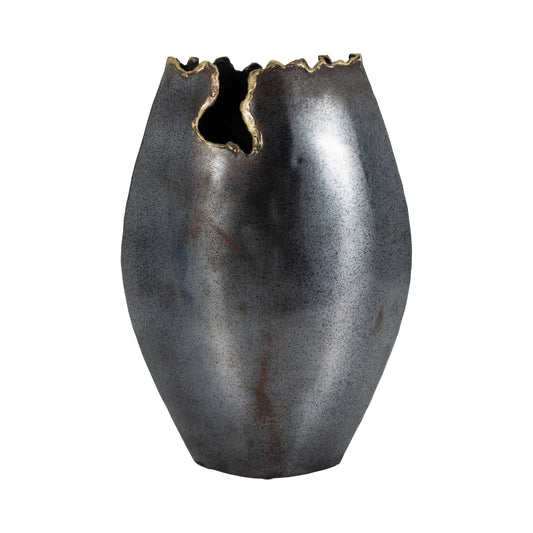 Tall Black Metal Vase