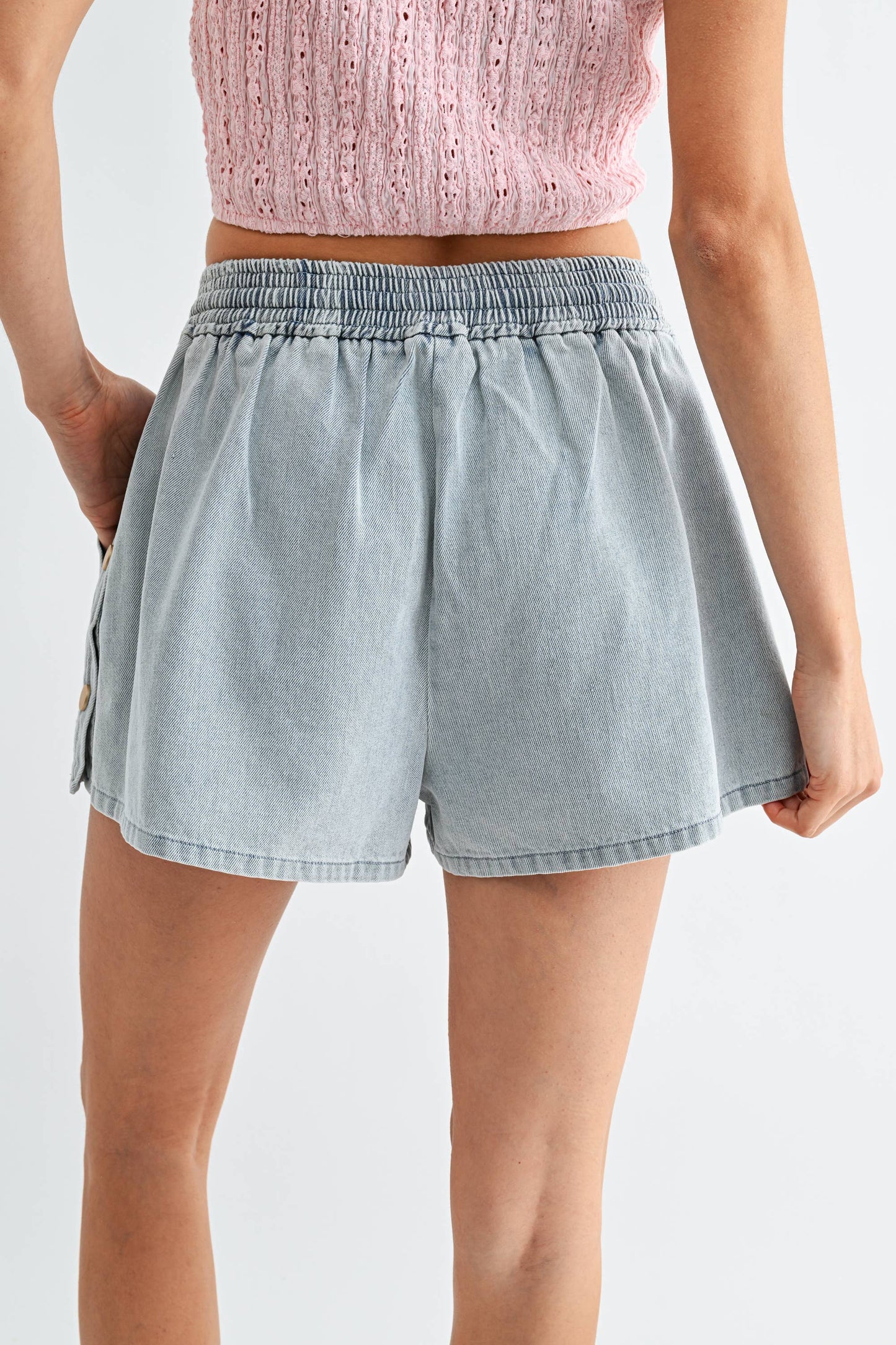 Denim Drawstring Shorts