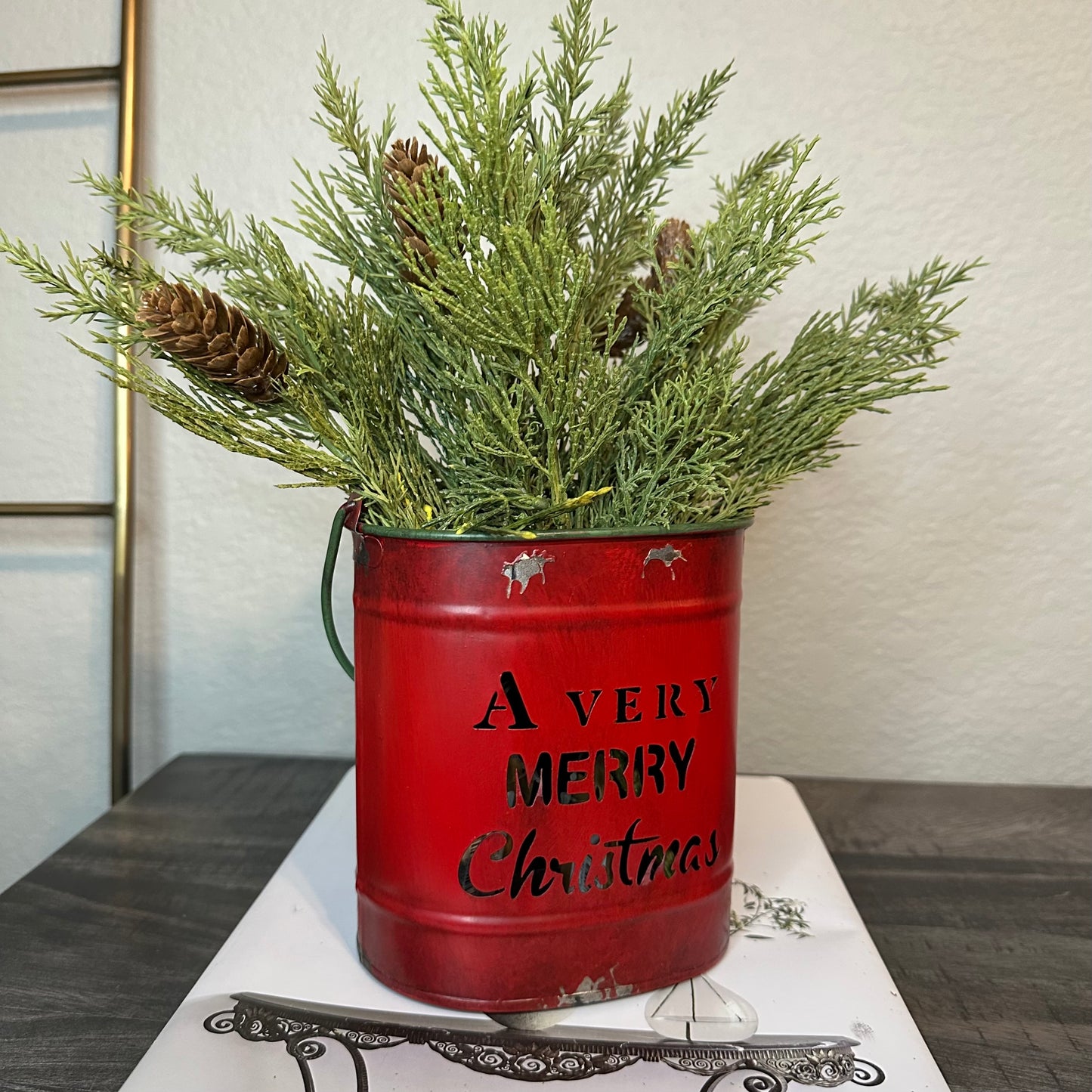 Red Christmas Bucket